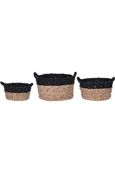 Homelux Cos Cu Manere, 35x35x18 Cm, Negru/natural