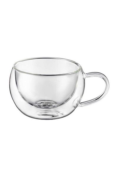 Homelux Set 2 Cesti Cafea/ceai, Sticla Termorezistenta, 300ml, Transparenta, Mia