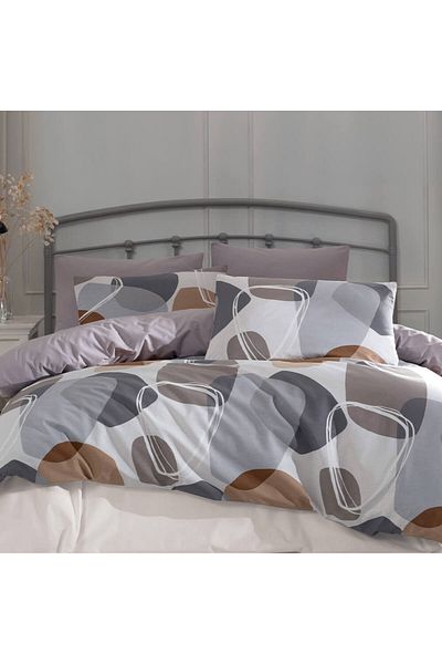 Homelux Pandora Home 2 Person Bedding, 100% Ranforce Cotton, Beige, White