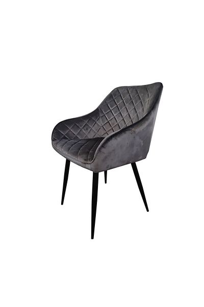 Homelux Joey Gray Velvet Chair, Metal Legs