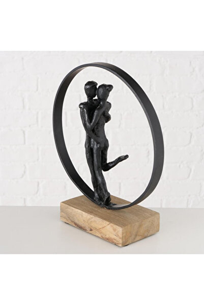 Homelux Lovers decoration, 25x9x26 cm, metal/wood, black/brown
