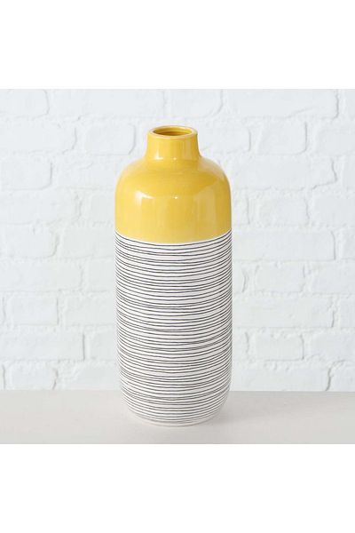 Homelux Vaza decorativa Felicity, 7,5x14,3 cm, sticla/metal, transparenta/aurie