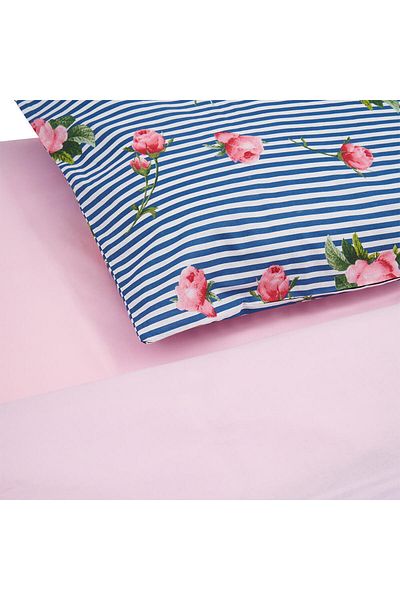 Homelux Bedding For 2 People Roses, 100% Cotton, Density 132 Tc, Button Closure System