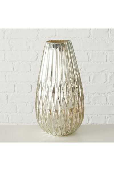 Homelux Vaza decorativa Gloria, 20x36 cm, sticla, argintiu