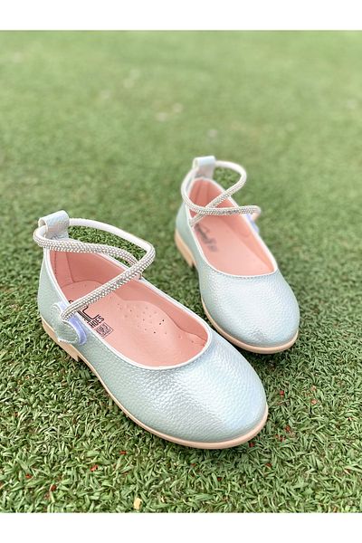 NS Little Girl's Ankle Stone Wrapped Ballerinas - Narrow Fit (Recommended Size 1 Larger)
