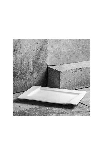 Homelux Farfurie de servire, dreptunghiulara, portelan, alb, 30,5 cm, Kubiko