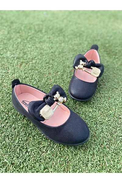NS Little Girl's Ballerinas with Bow and Teddy Bear Detail