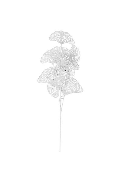 Homelux Ramura de decor cu frunze, 73 cm, sclipici, argintiu