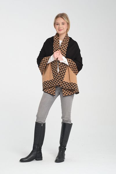 Wega Moda Stylish Ringed Comfortable Shoulder Shawl - Reversible Knitwear
