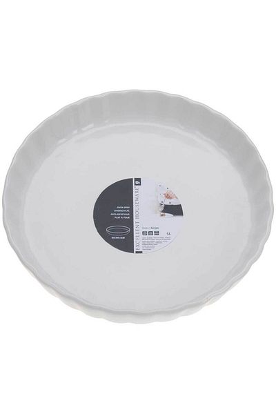 Homelux Vaza termorezistenta, Rotunda, Ceramica, Alba, 31x5,5 Cm