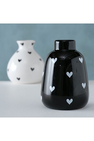 Homelux Vaze Decorative, 9x9x11 Cm, Ceramica, Alb/negru, Model 1