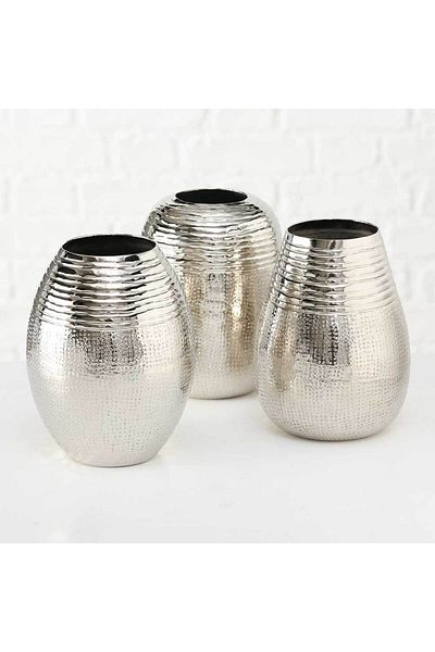 Homelux Vaza decorativa h 20 cm, aluminiu, argintiu, model 1