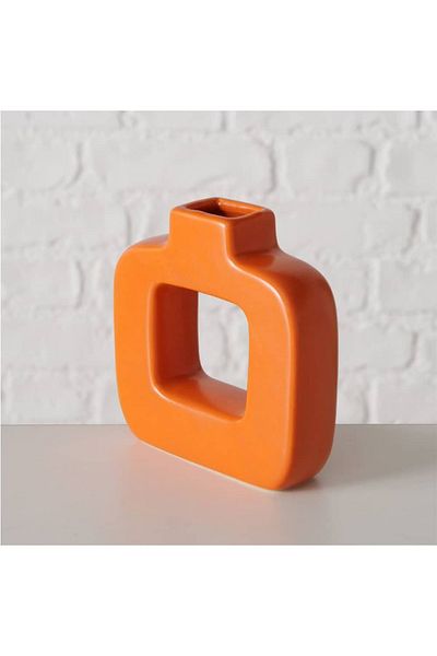 Homelux Vaza decorativa alba, 10x10 cm, ceramica, portocalie