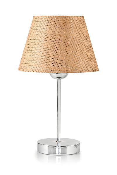 EvLight Yesna Brown Hazeran Metal Leg Chrome Lampshade Table Lamp