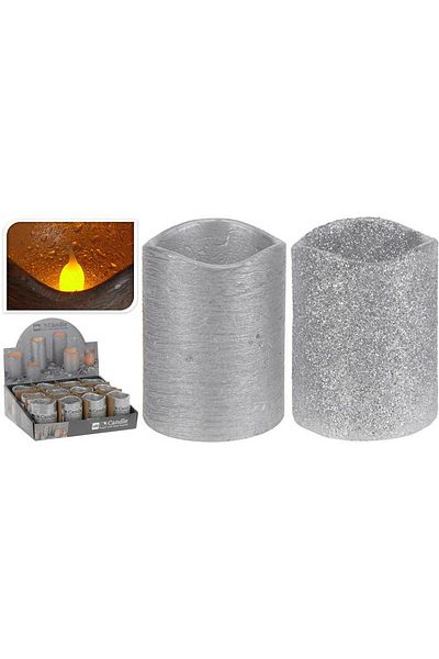 Homelux Lumanare led 5x6, 5 cm, argintie