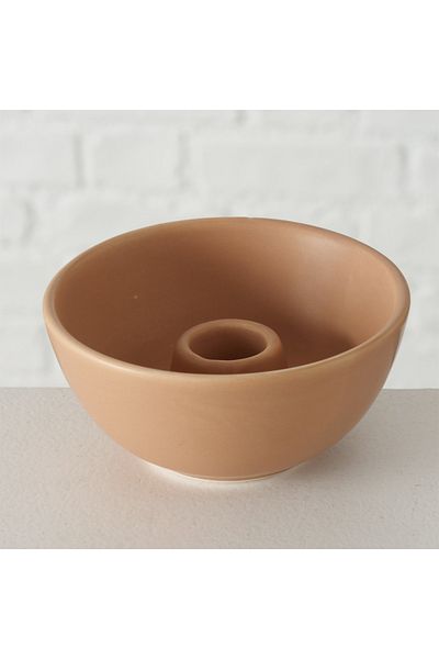 Homelux Suport pentru lumanari, h 5 cm, ceramica, maro