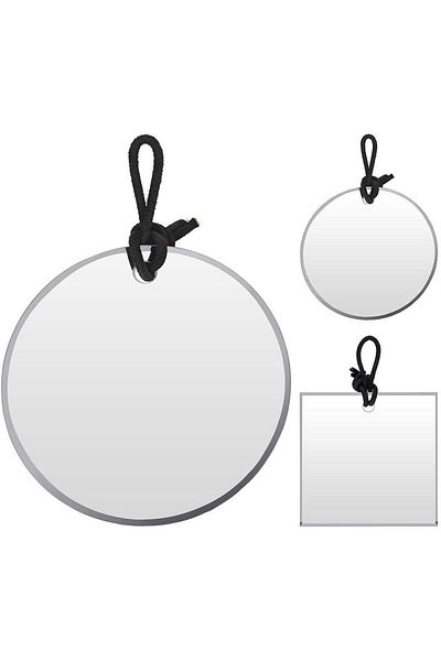 Homelux Oglindă cu șnur negru pentru agățat, disponibilă rotundă (Q25CM) sau pătrată (23X23CM)