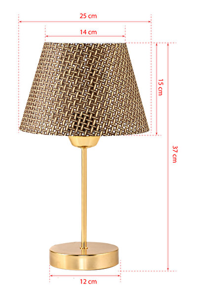EvLight Mirza 2-Piece Beige Hazeran Metal Leg Gold Lampshade Table Lamp