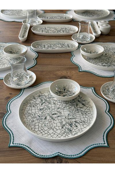 Meri Ev Gereçleri Toledo Brown Set 6 Persons 37 Pieces