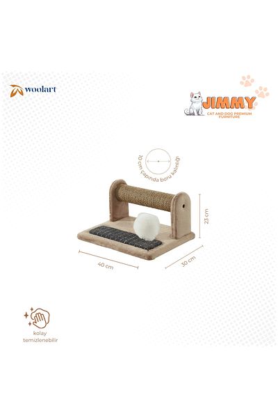 WoolArt Jimmy Premium Cat Scratching Board Nail Scratching Carpet and Scratching Tree with Pompom Toy