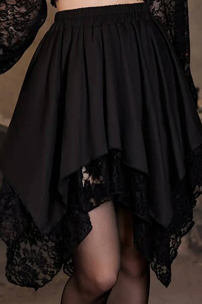 BENİMOLMALI Güpür Etek Asimetrik Etek Basic Etek