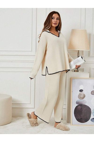miratriko Sweater and Contra Stitched Trousers Set