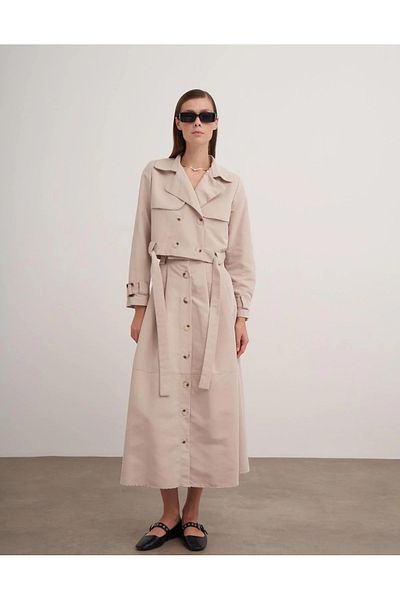 Esilapark Elis Trench - with Front Button and Waist Tie