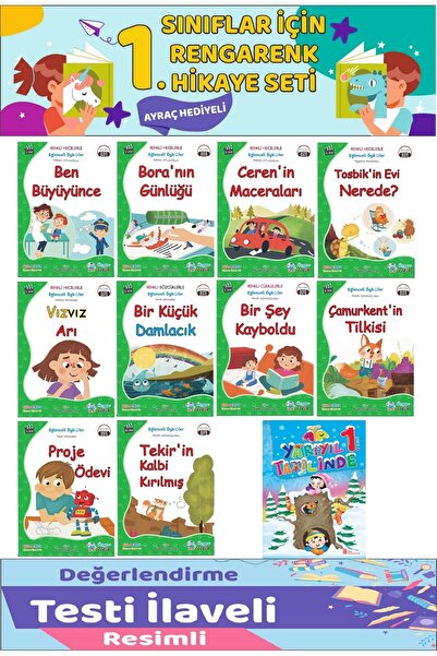 Üçgen Yayıncılık 1.Sınıf Renkli Hecelerle Eğlenceli Öyküler Seti (Yarıyıl Tat...