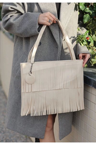 KAZAX Zoey Beige Leather Handbag