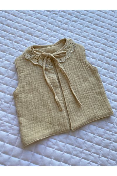 Lolidenss Beige Muslin Vest