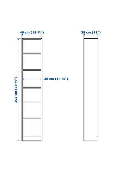 IKEA Bılly Beyaz Kitaplık 40x202x28 Cm