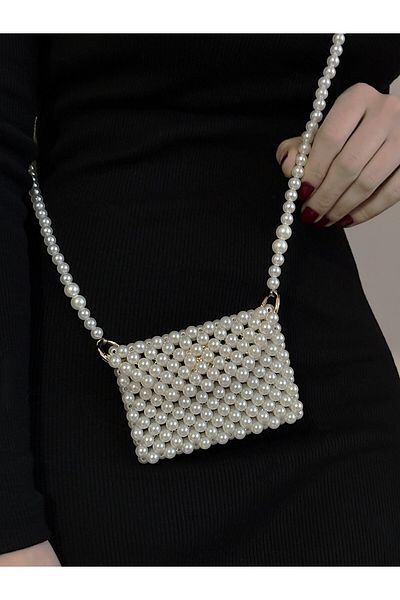 vivozza Θήκη για κάρτα πορτοφολιού 11x8 cm Pearl Bead - Γυναικεία θήκη για κάρτα με λουράκι ώμου