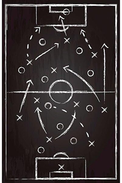 512 STORE Futbol Taktik Tahtası Duvar Dekor Poster 30x42 Çerçevesiz