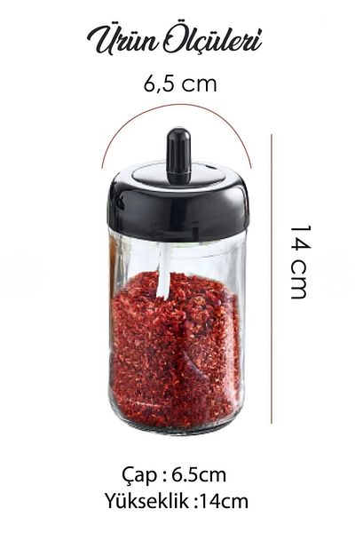 Blanc Home 12 Piece Glass Spice Jar Set with Lid and Spoon 300 Cc - Spice Label Gift
