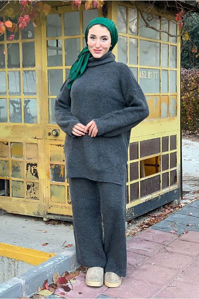 Moda Rosa 25K2215 - Anthracite - Thick Knitted Knitting Suit