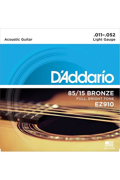 Daddario 12 String Acoustic Guitar String Set - 85/15 Bronze, Light Gauge (.012)