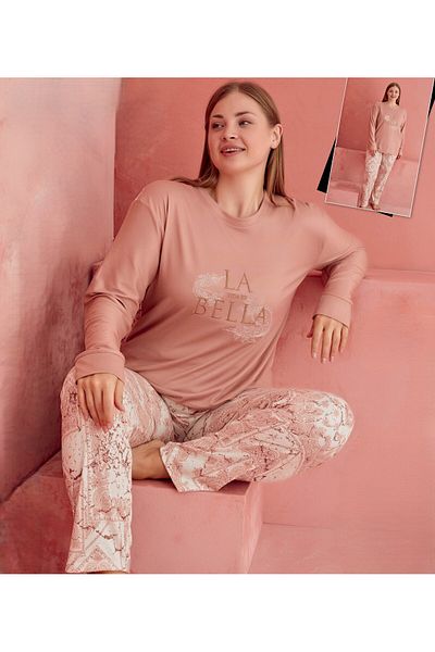 ELİTOL 1190-20-B Patterned Battal Thermal Pijama Set