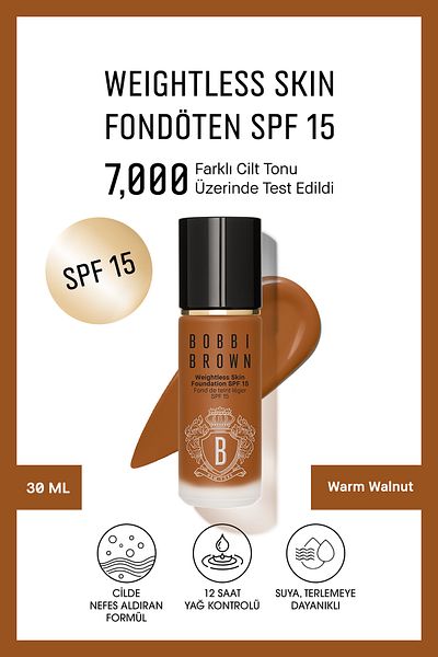 BOBBI BROWN Spf15 30 ml - Moisturizing Foundation with Intensive and Light Formula - Warm Walnut Passi.4852