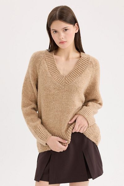 DeFacto Oversize Wide Fit V Neck Knitwear Sweater A3264Ax24Cw