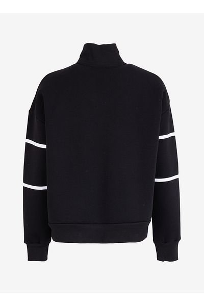 Lee Cooper Black Women's Stand Collar Printed Sweatshirt Grace 241007