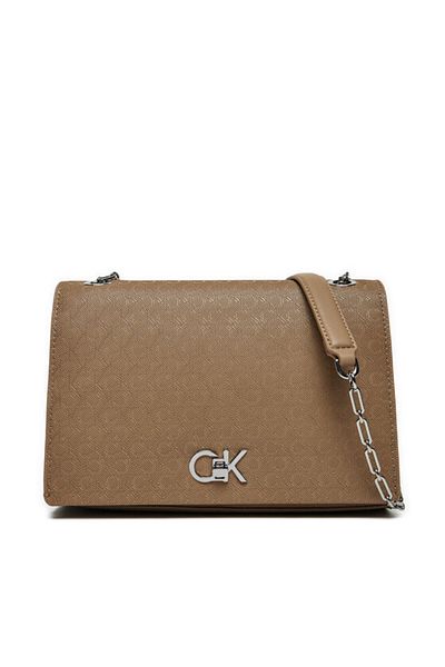 Calvin Klein Women's Chain Strap Ck Logo Beige Shoulder Bag K60K 613138 -0F4