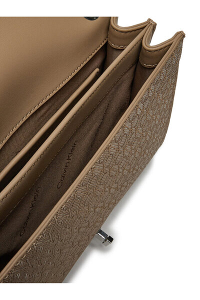 Calvin Klein Women's Chain Strap Ck Logo Beige Shoulder Bag K60K 613138 -0F4