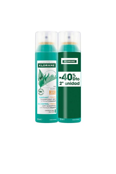 Klorane A La Nertig Talgregulierendes Trockenshampoo Für Braunes/braunes Haar, Packung 2 X Klorane 150 ml