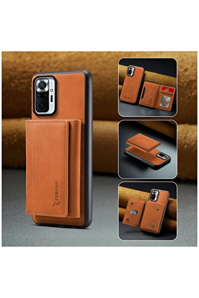 Zebana Xiaomi Redmi Note 10S Uyumlu Kılıf Zebana 2in1 Elite Class Cüzdanlı De...