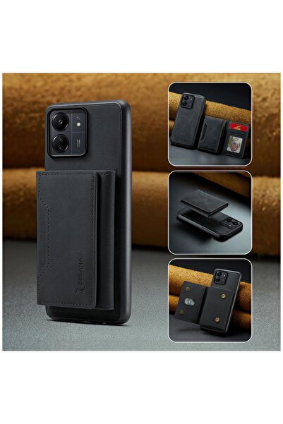 Zebana Xiaomi Redmi 13C Uyumlu Kılıf Zebana 2in1 Elite Class Cüzdanlı Deri Kı...