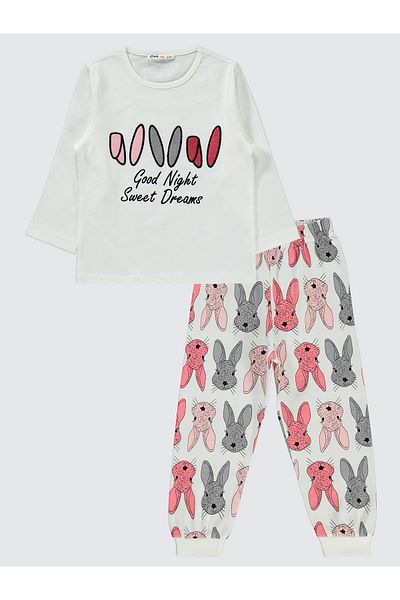 Civil Girls 2-5 Years Old Girl's Pajama Set - Ecru