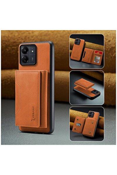 Zebana Xiaomi Redmi 13C Uyumlu Kılıf Zebana 2in1 Elite Class Cüzdanlı Deri Kı...