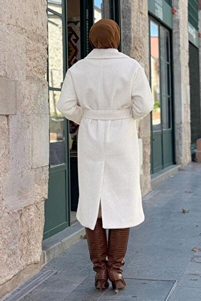 TRENDTESETTÜR Women's Ecru Belt Coat t 8297