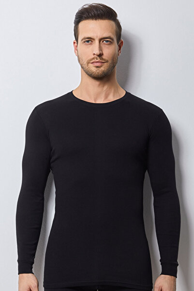 Svm Erkek 2'li Ribana  likralı Uzun Kol T-Tshırt