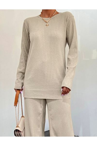 Modamorfo Crew Neck - Stone Color Camisole öltöny szett